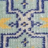 2x10 Blue & Yellow Vintage Runner Rug 73x328Cm