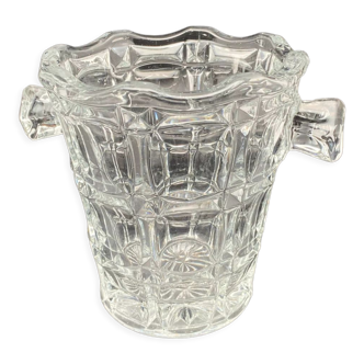 Faceted glass ice bucket