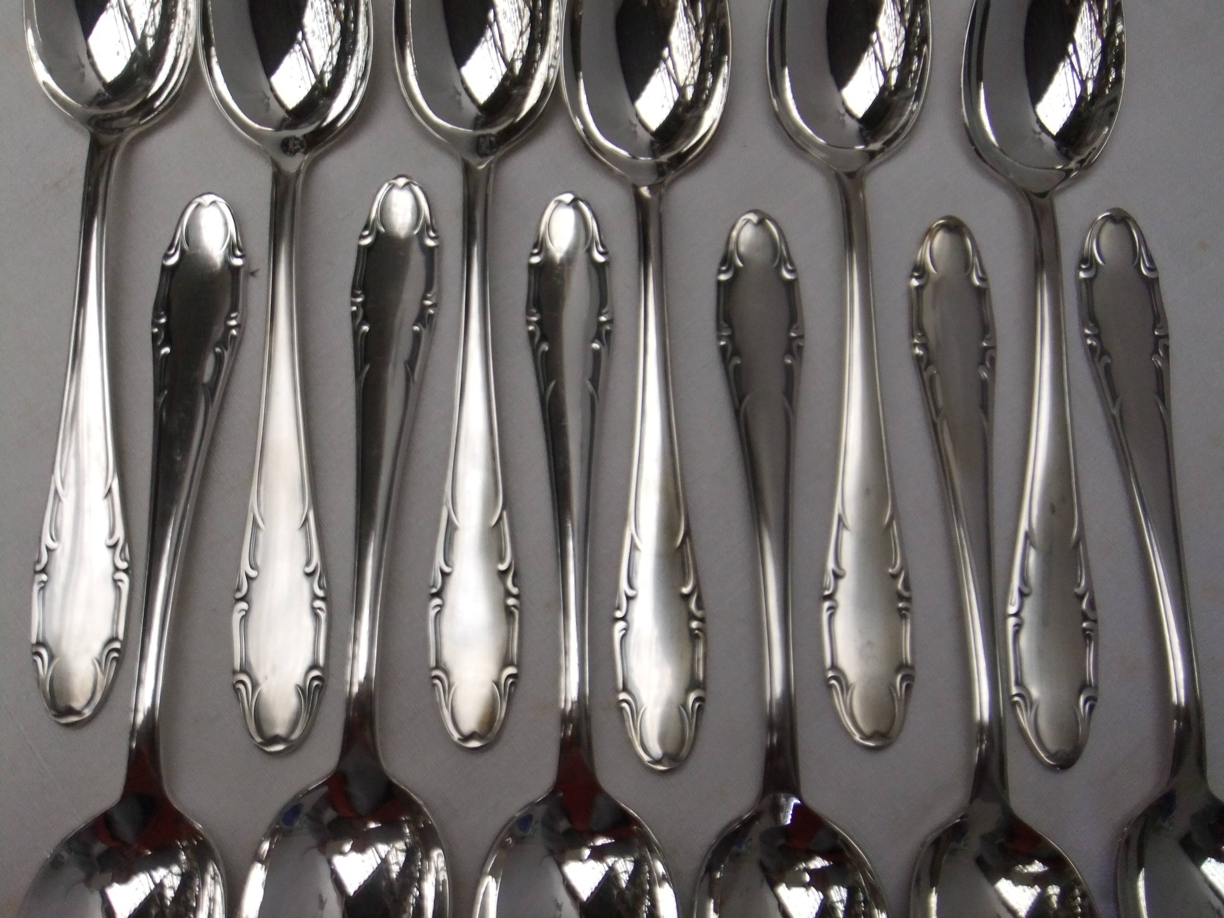 Deetjen silver plated soup spoons filet cutlery service goldsmithing