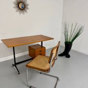 Vintage Italian design desk from the 1960s in wood and metal.