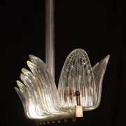 Luxury Large Size Art Decò Chandelier By Barovier e Toso, Murano Glass, 1940