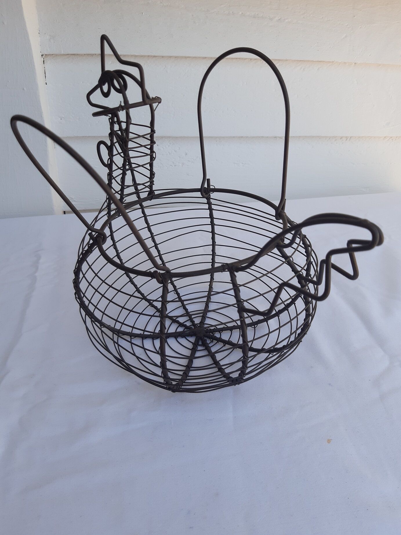 Old metal egg basket