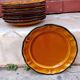 Set of 10 yellow Provençal plates.