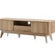 Mid-Century Modern Sideboard with Waveform Panel for TVs up to 50 Inch, Storage Sideboard