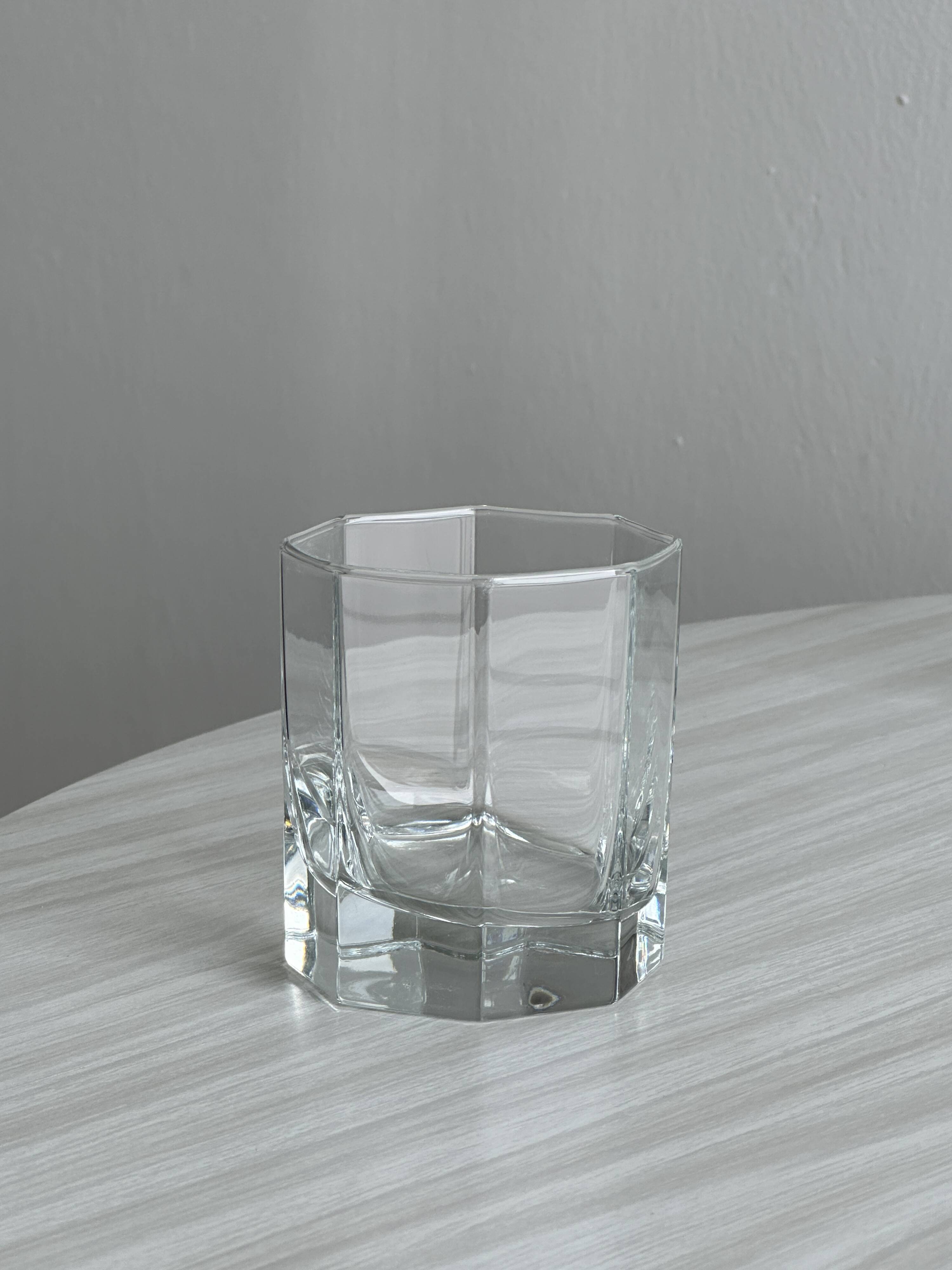 Set of 6 thick octagonal water glasses