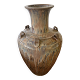 Large handled jar in glazed terracotta