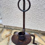 Vintage brutalist steel candle holder