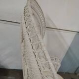 White wicker armchair