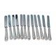 Lot of 12 silver knives stuffed 800 German monogram