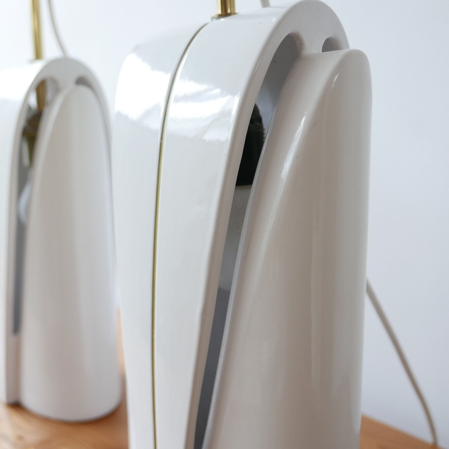 Pair of Late 20th century Ceramic Double Bulb Table Lamps