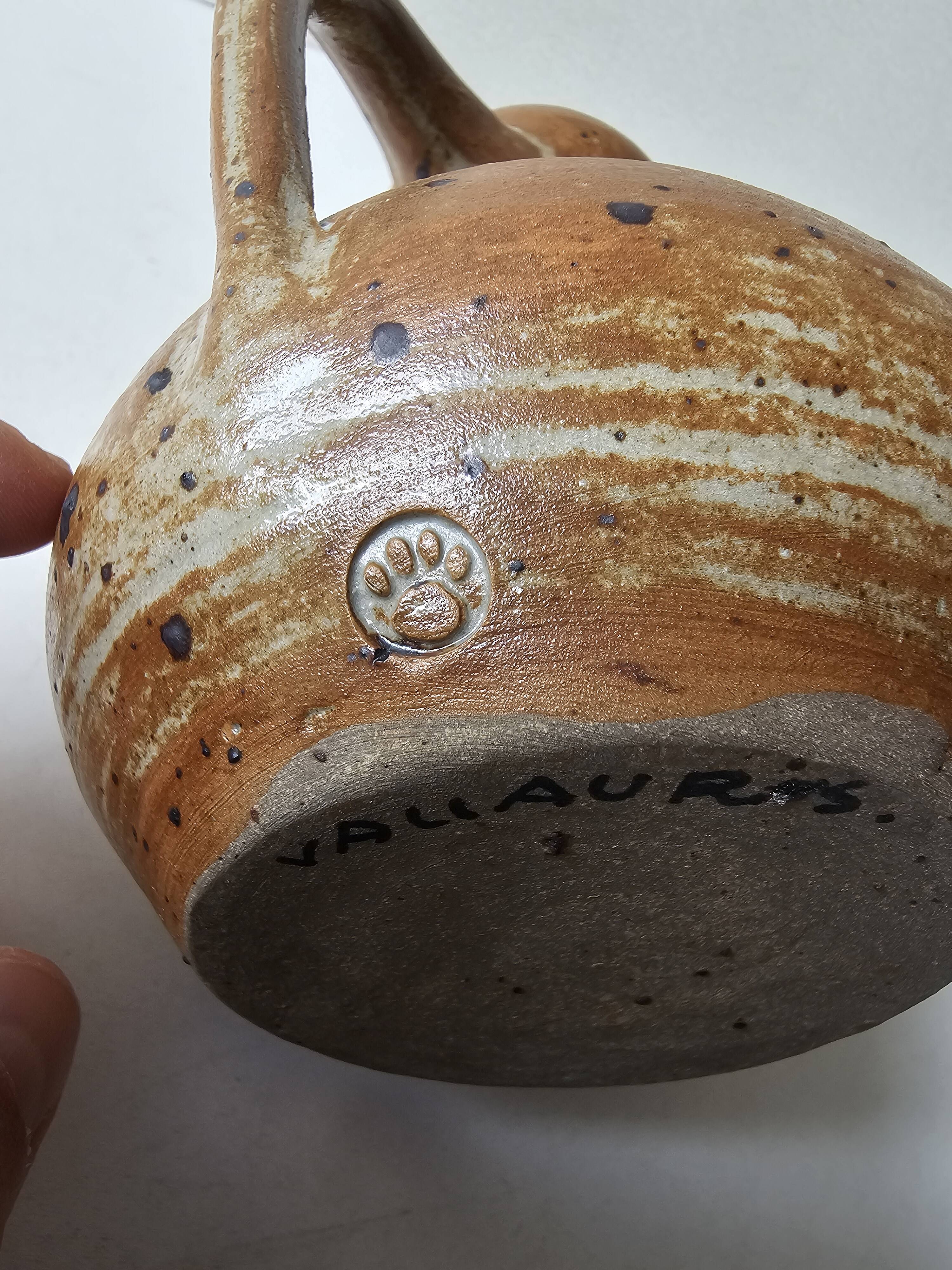 Ceramic stoneware pitcher - Signed Pictogram (Paw)