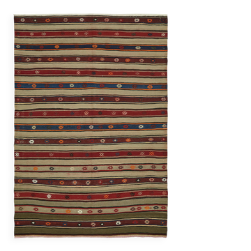 Tapis kilim anatolien vintage fait main turc 157 cm x 223 cm