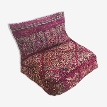 Moroccan pouf carpet with pillow