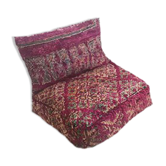 Pouf marocain en tapis avec oreiller