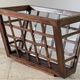 Vintage woven oak magazine rack