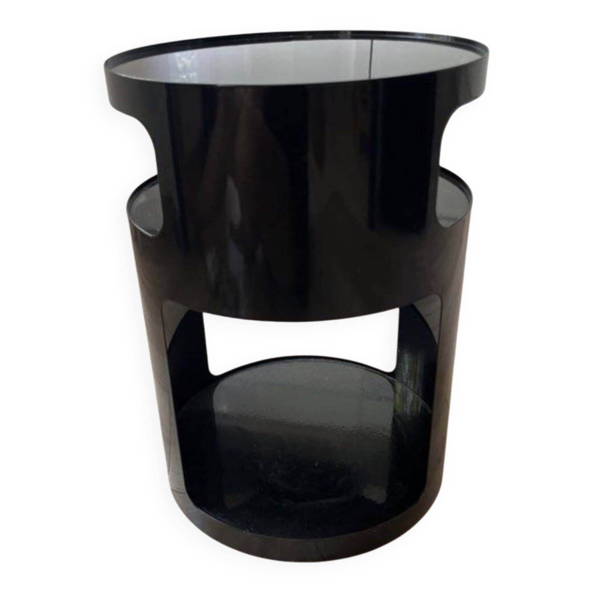 Black metal side table