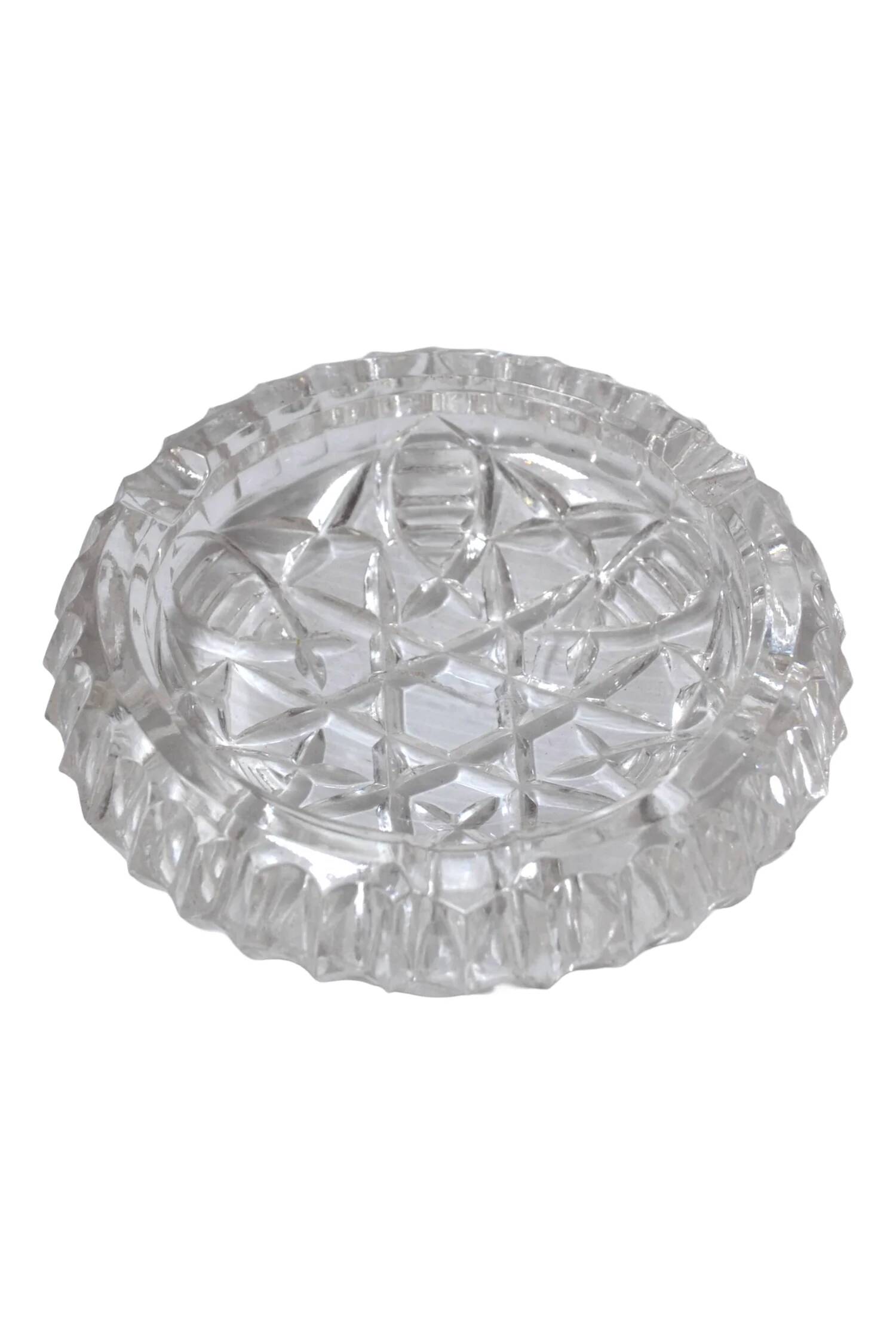 Antique chiseled glass ashtray