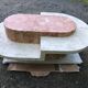 Vintage asymmetrical design coffee table made of Mactan travertine stones by Magnussen.