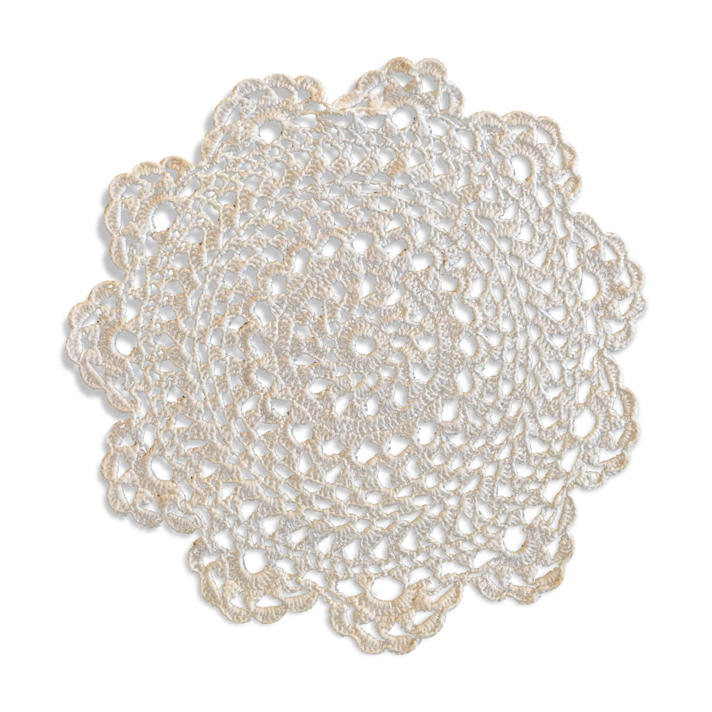 Small vintage round placemat Ø14