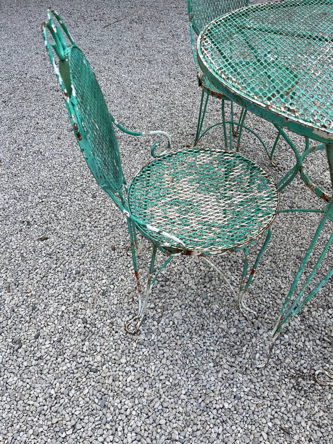Salon de jardin fer forgé 1950/60