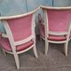 4 fauteuils Directoire en velours rose
