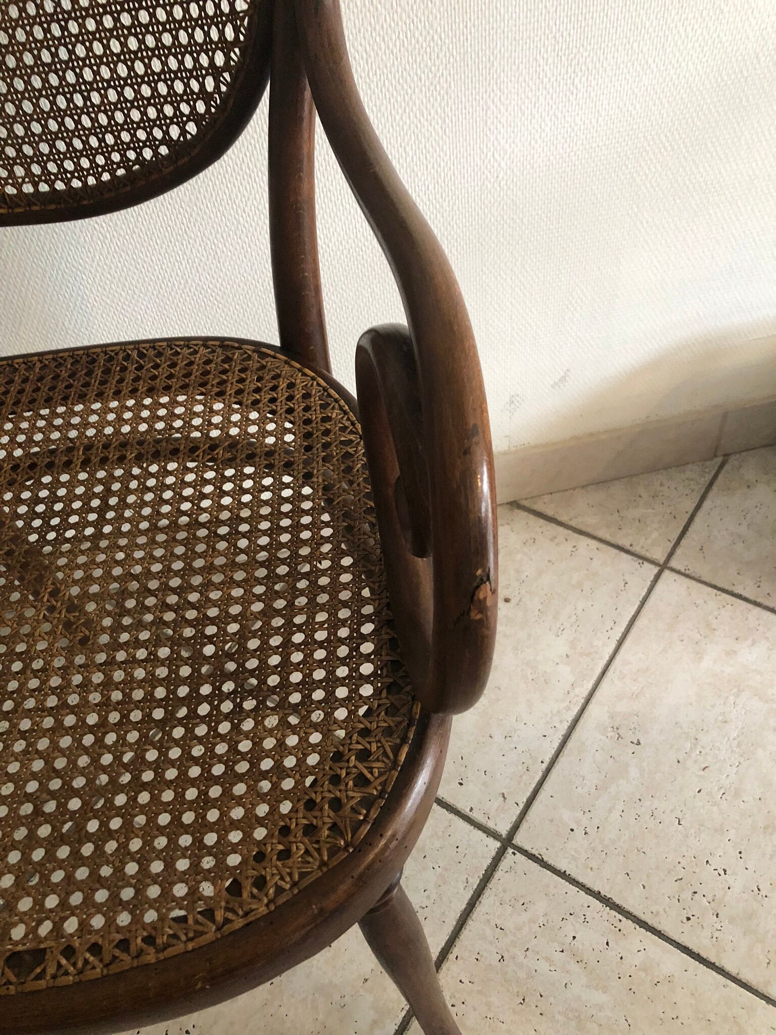 Canned Thonet armchair