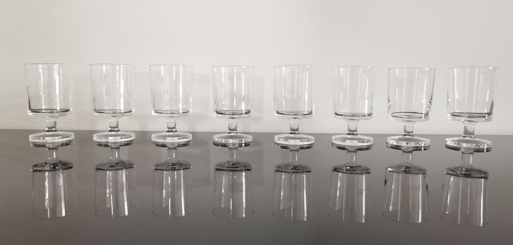 Set of 8 glasses of white wine Cavalier Luminarc transparent vintage
