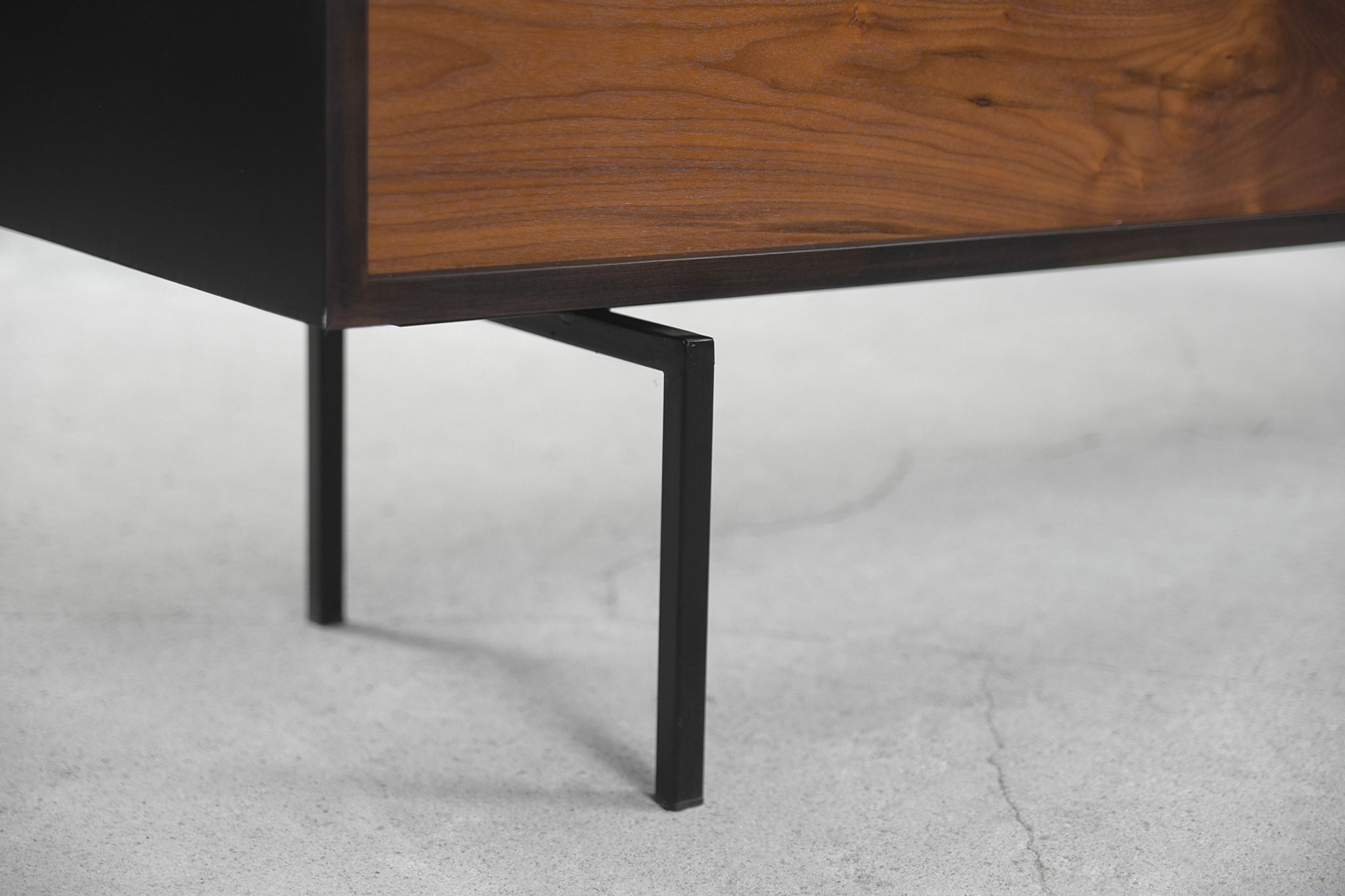 Dutch walnut sideboard with metal legs, 1960s