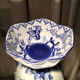 Earthenware bowl or cup asian decor with blue patterns