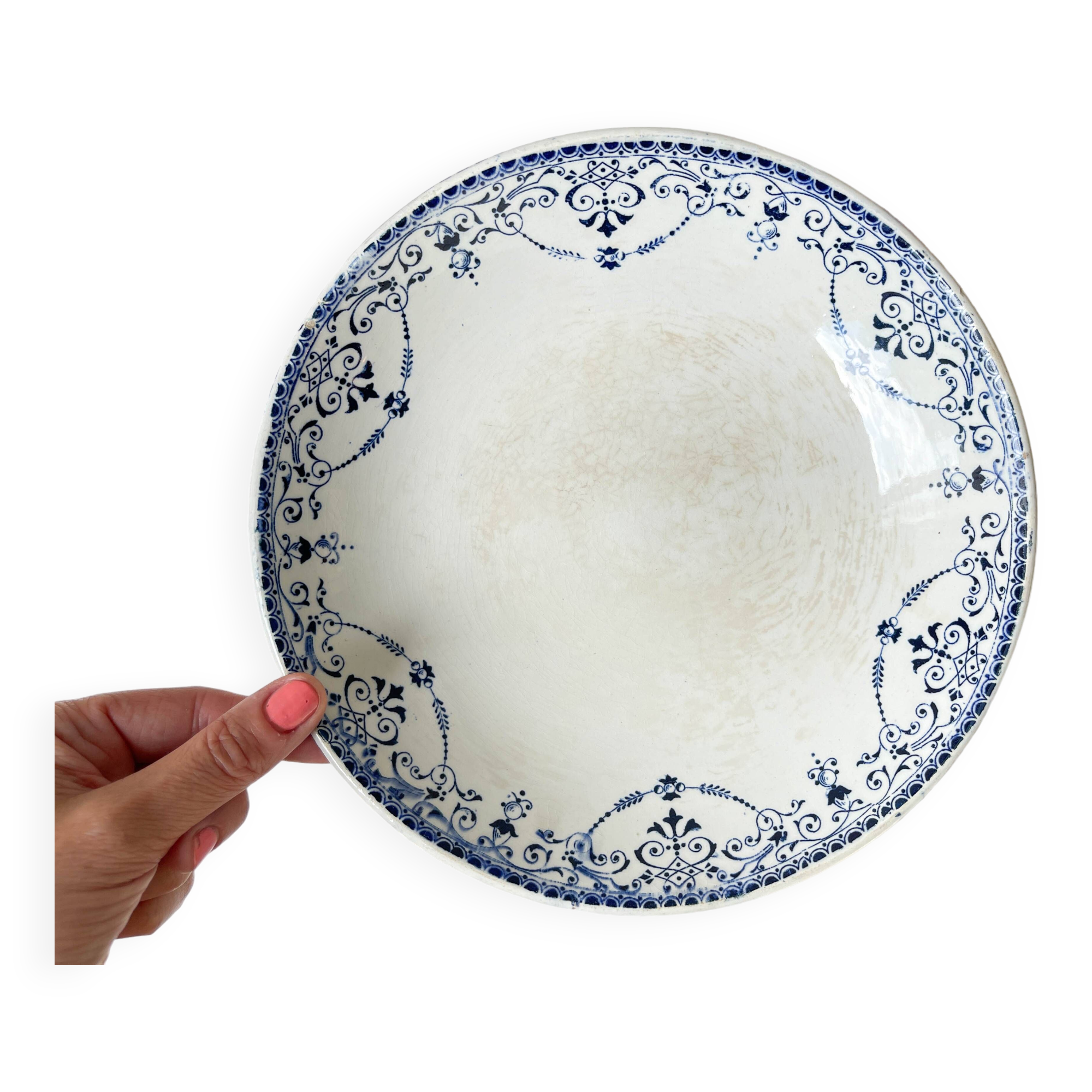 Vintage pedestal dish terre de fer hb&c balzac made in france
