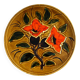 Vintage Vallauris dish from the 70s – Ø 29.5 cm – orange floral decoration