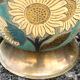 Cloisonne Brass champagne bucket with sunflower relief decoration