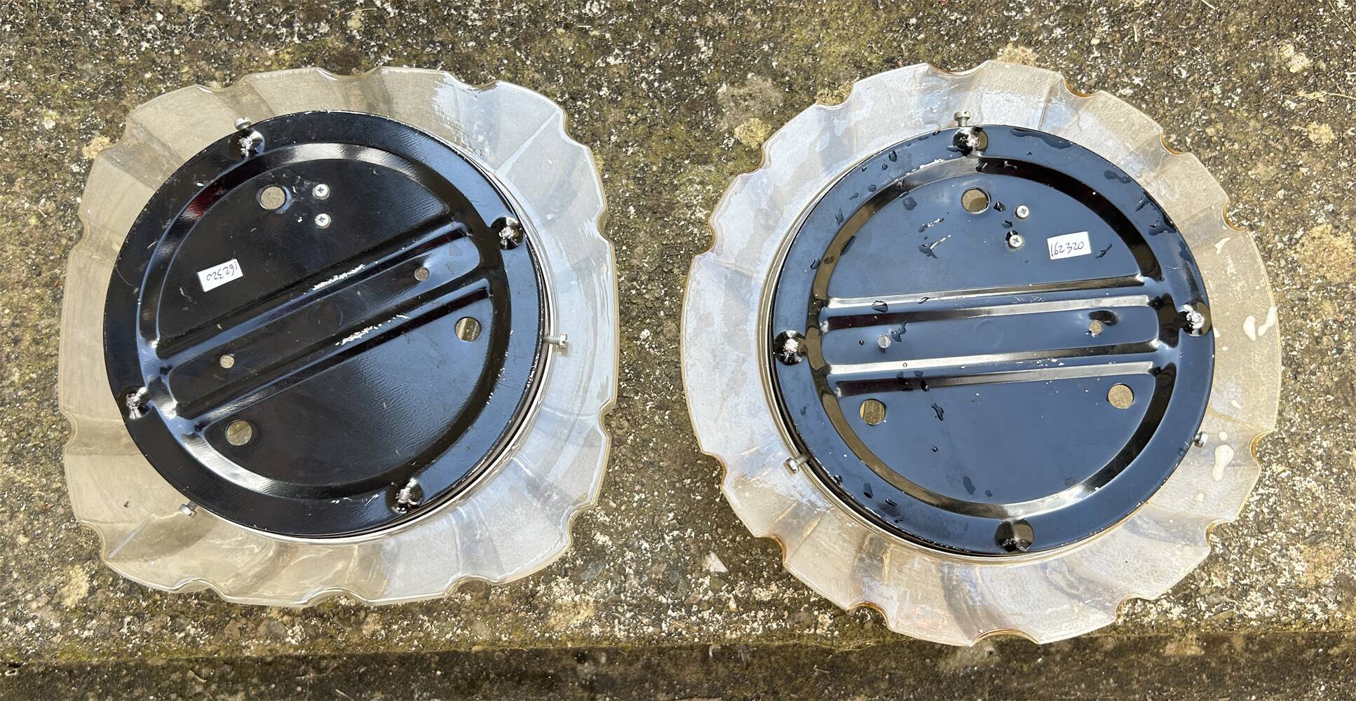 Pair of wall ceiling lights, murano glass, vintage Staff 70s