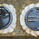 Pair of wall ceiling lights, murano glass, vintage Staff 70s