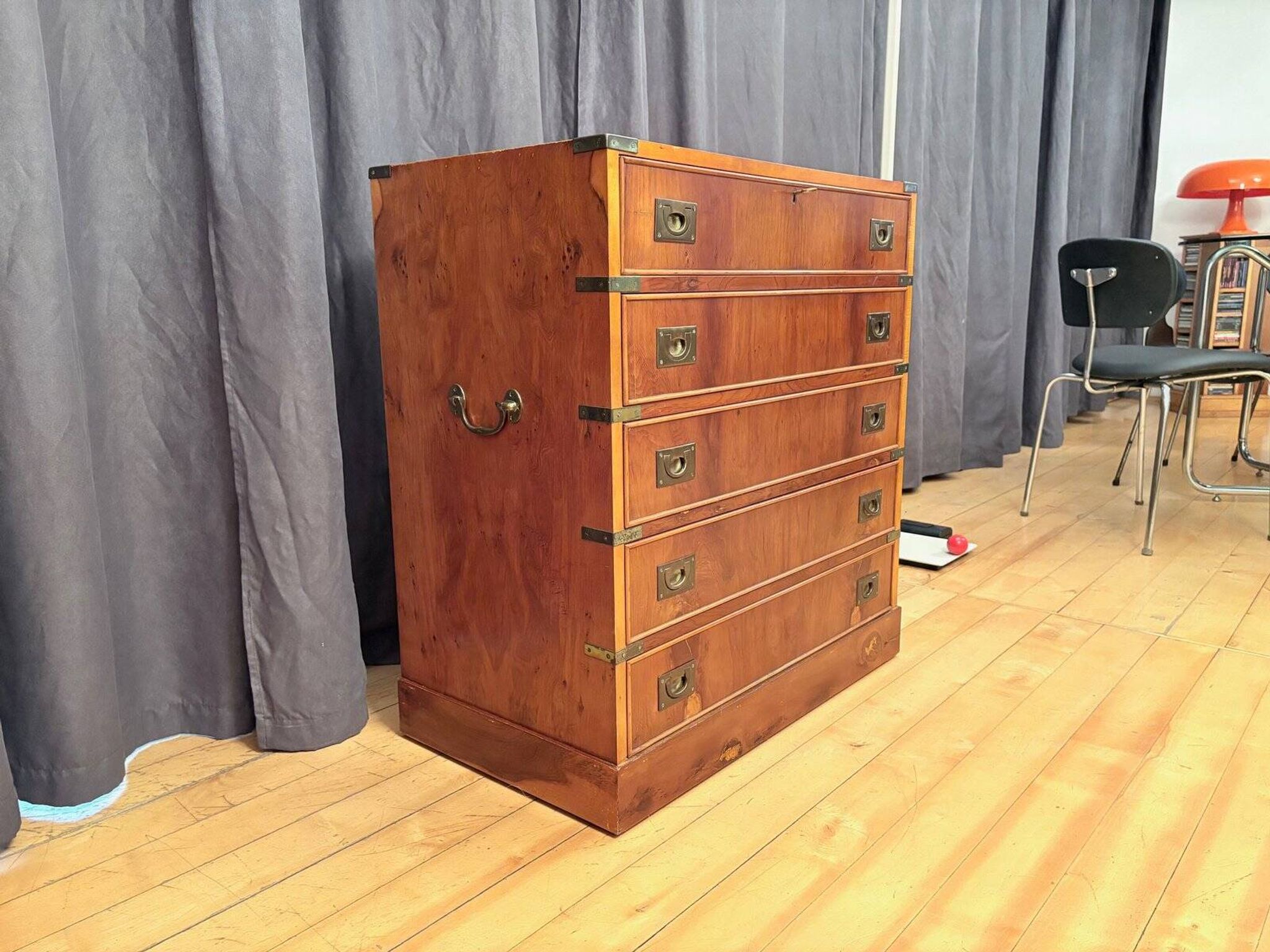 Campaign military chest of drawers and writing desk, Great Britain, 1950s