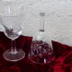 16 drinks wine, Tulip, glass shape transparent reasons silkscreens blueberries vintage 1950