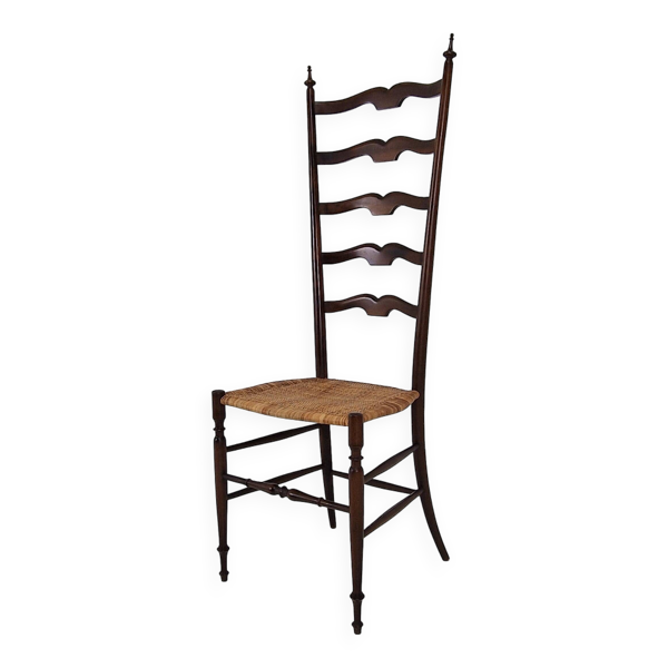 Chaise échelle Chiavari à dossier haut, milieu du siècle, Italie, années 1950 — Beyit