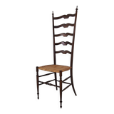 Mid Century High Back Chiavari Ladder Chair, Italy 1950's