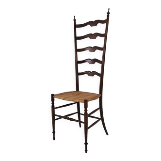 Chaise échelle Chiavari à dossier haut, milieu du siècle, Italie, années 1950