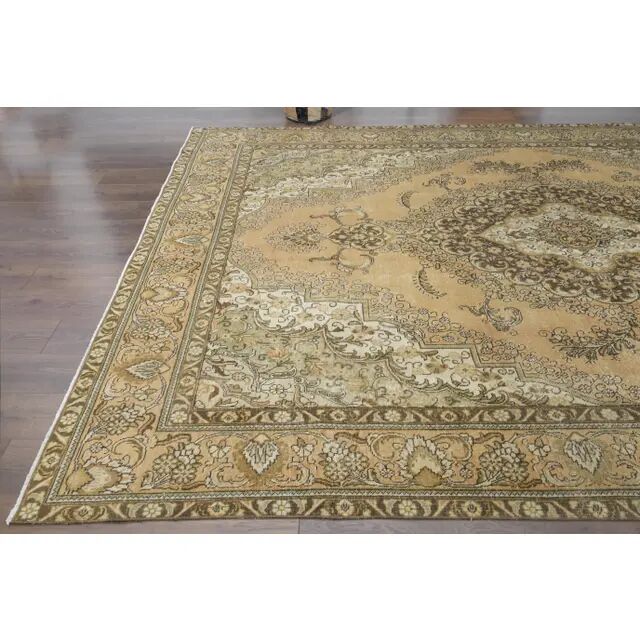 1970s Vintage Persian Handmade Wool Orange Area Rug 276x386