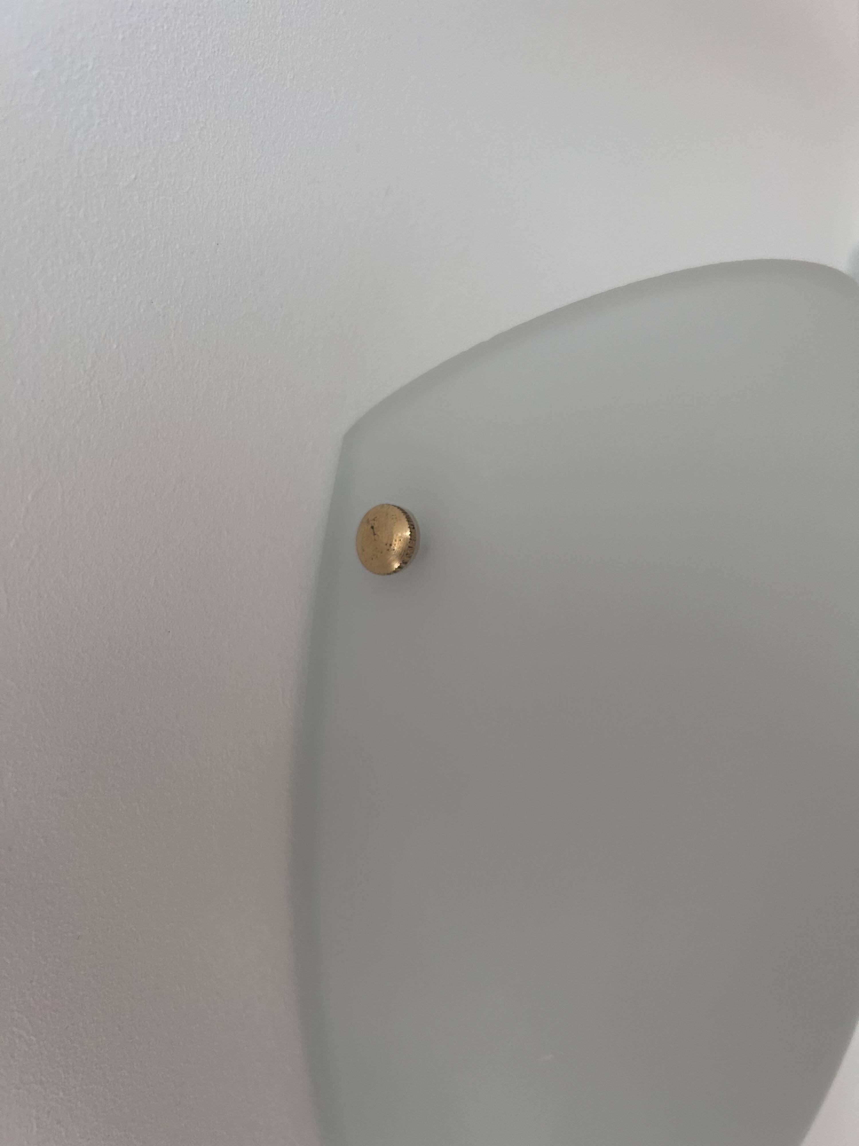 Pair of vintage wall lights, opaline glass and brass, Sweden 1970s