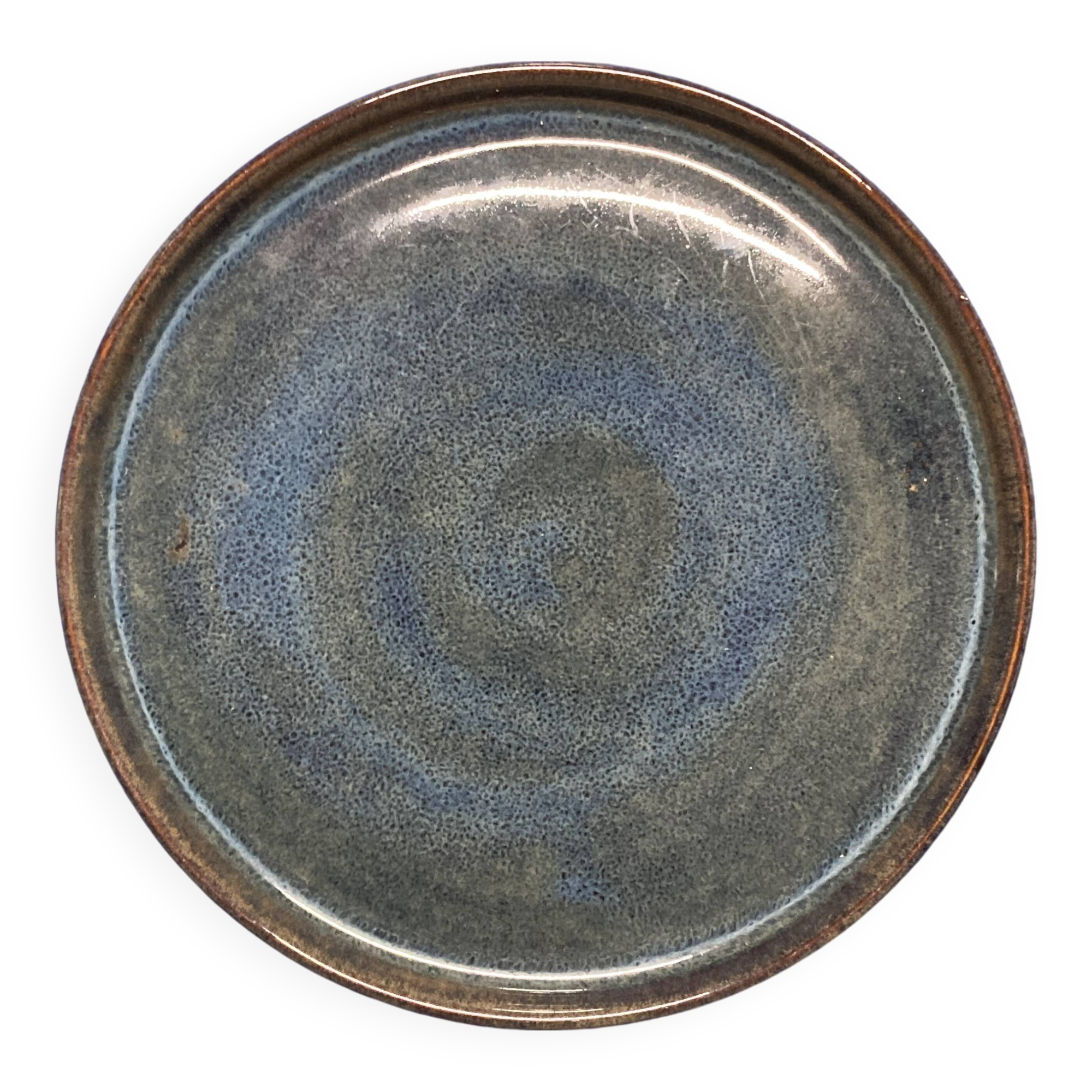 Blue earthenware plate