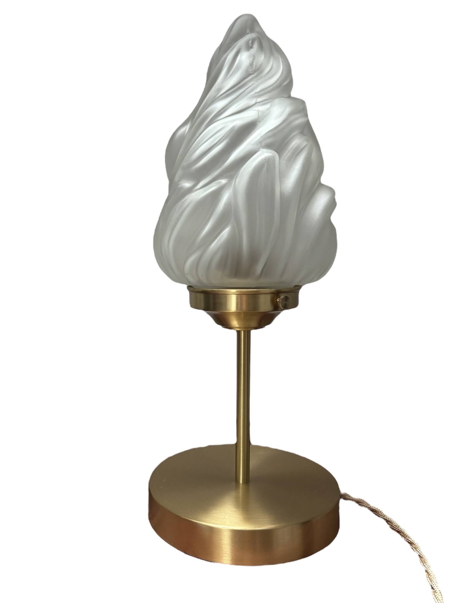 Art Deco flame glass globe lamp