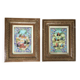 Pair of Persian Khatam paintings