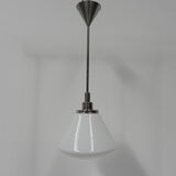 Art Deco school lamp with white glass shade