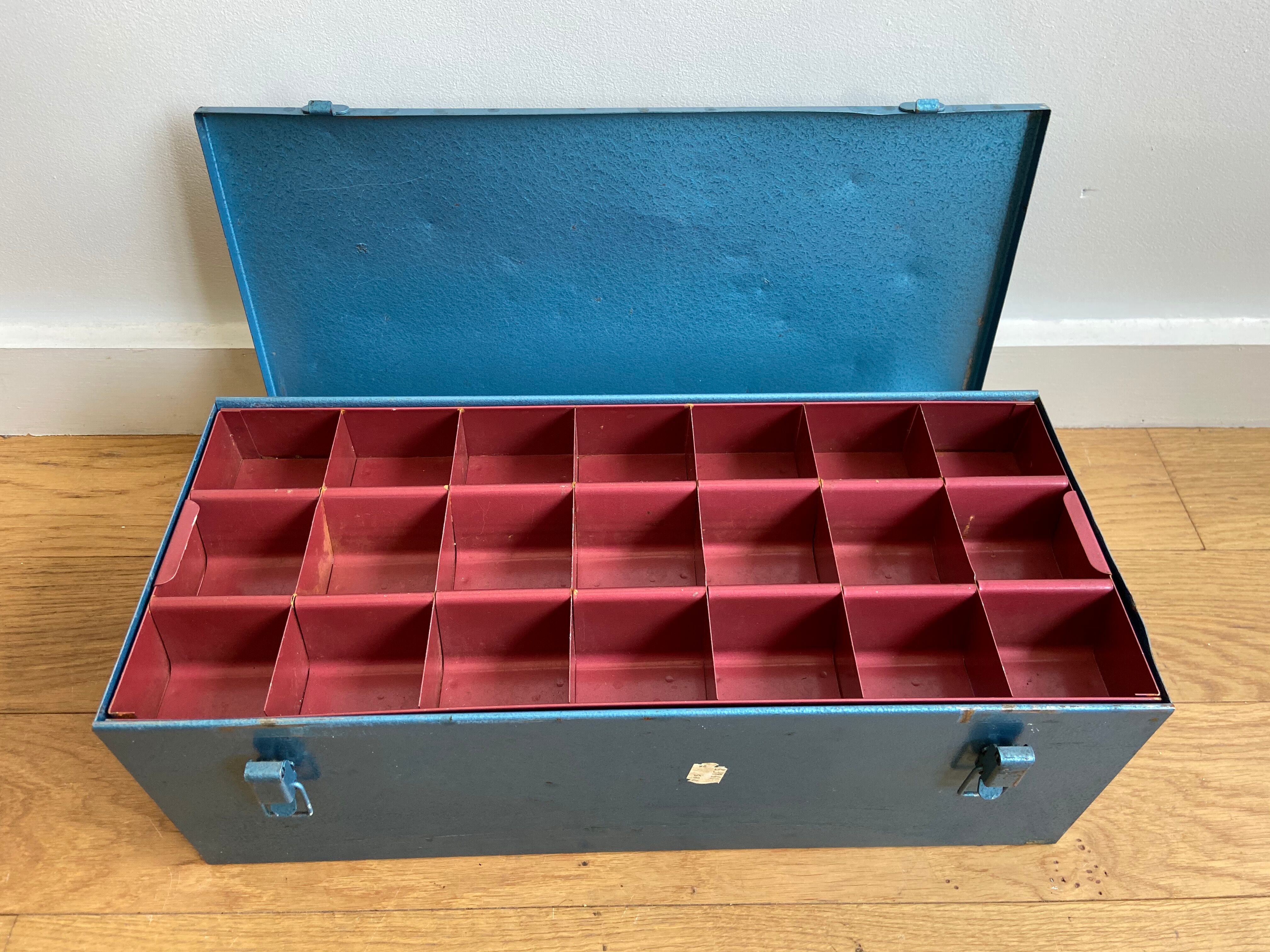 Blue metal toolbox