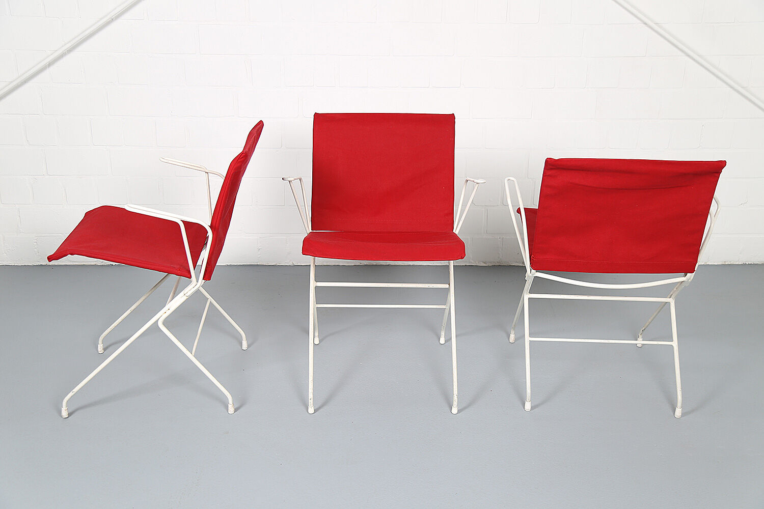 French mid-century vintage garden set designed by Raoul Guys (attributed) 3 chairs and a table
