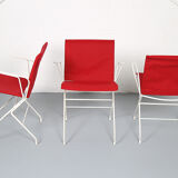 French mid-century vintage garden set designed by Raoul Guys (attributed) 3 chairs and a table