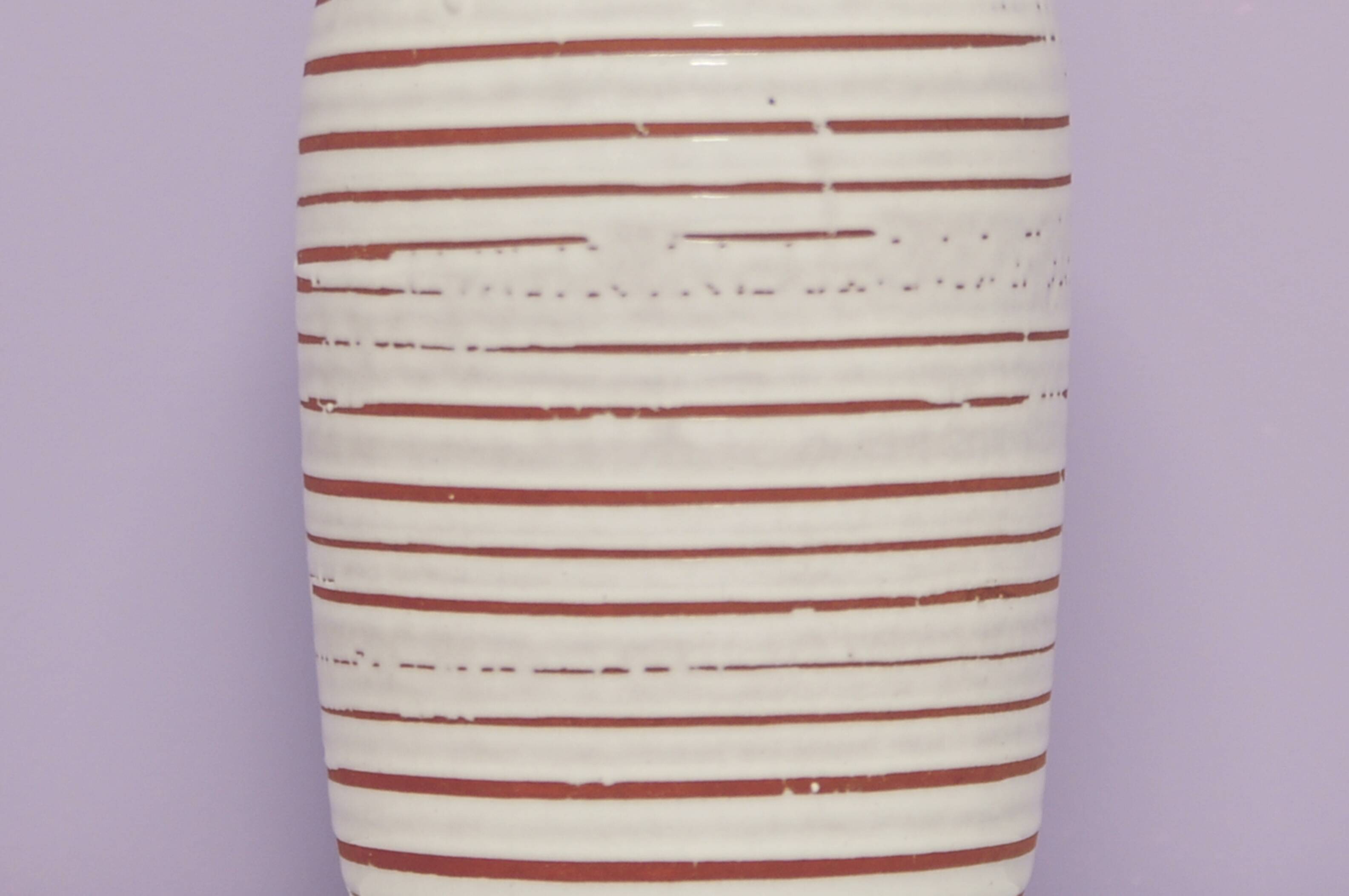 Vintage striped white geometric west germany vase scheurich