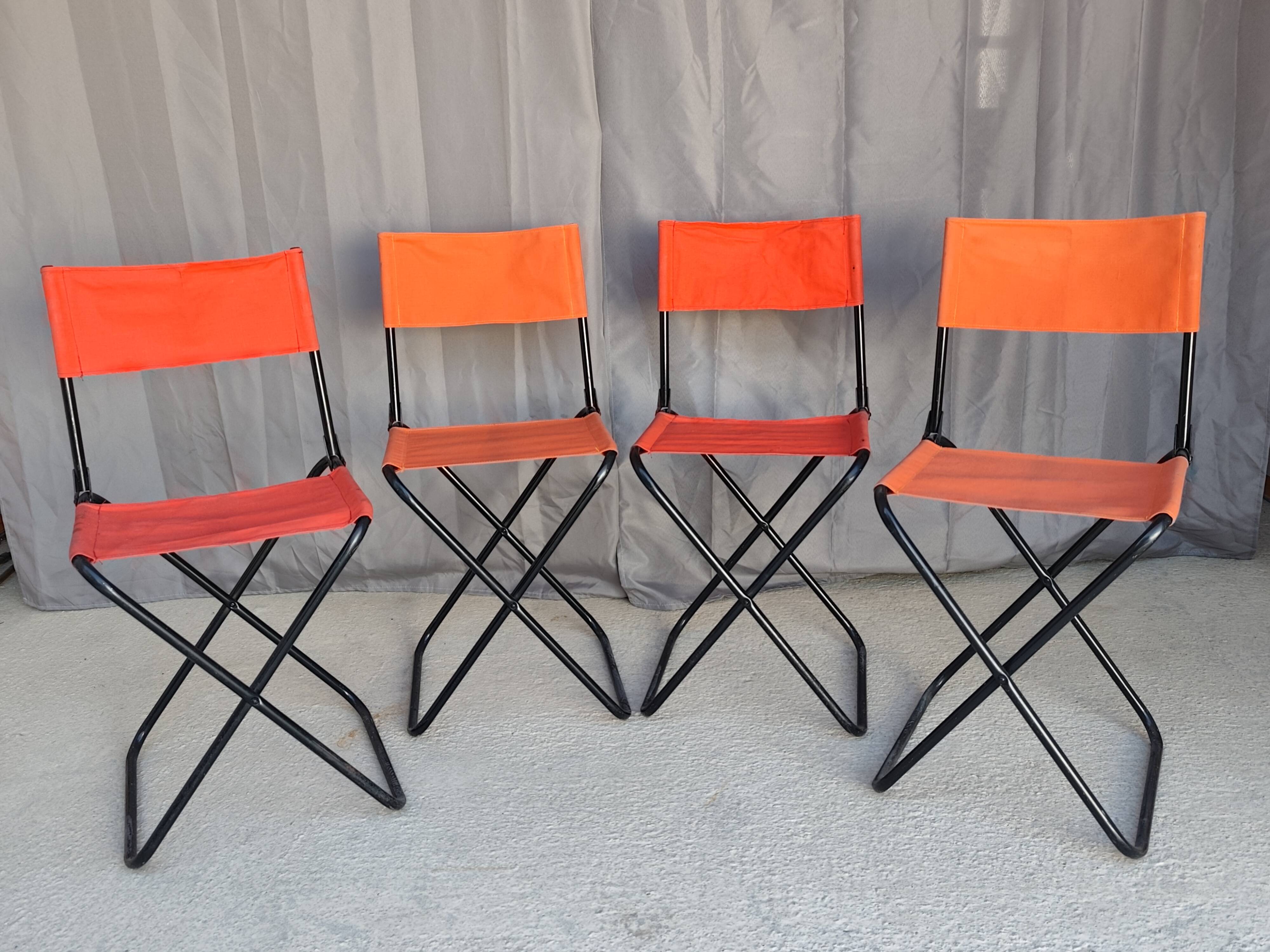 Set of 4 "vintage" folding camping seats